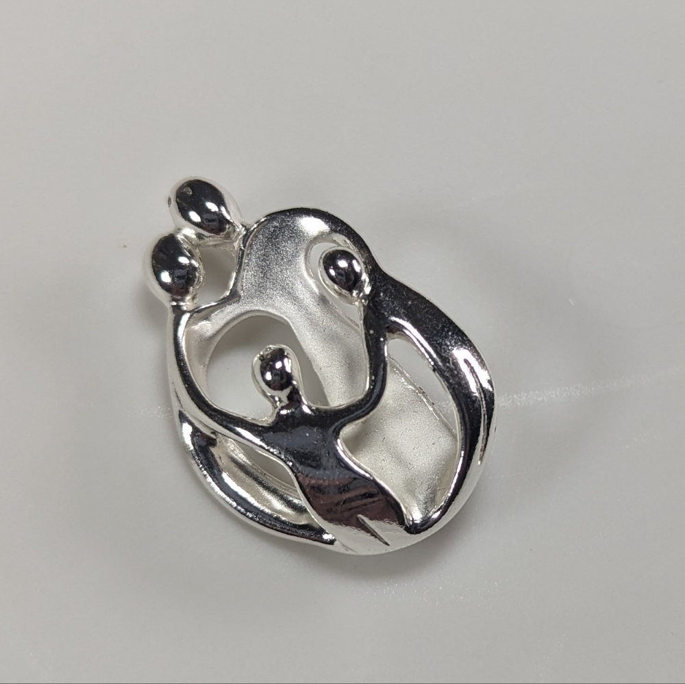 Carolyn Pollack Sterling Silver Family Of Four Brooch Mom Dad Daughter Son